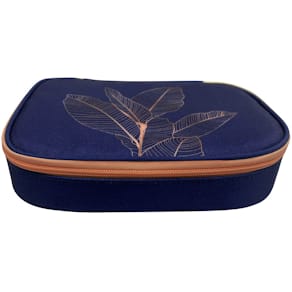 Schüleretui DONAU, groß, Motiv Kupferblatt, dunkelblau, 23x17x6  
