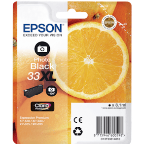 33XL Photo Black Claria Premium Ink