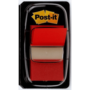 Post-It Index 680 Röd, avtagbar, 50/fp, 12fp