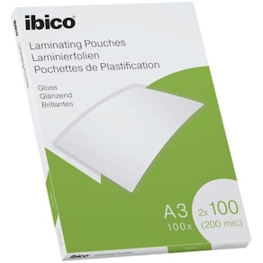 Lamineringslommer Ibico A3 100 µm, transparent, 100 stk