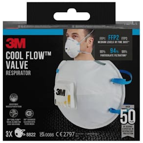 Partikelmaske 3M FFP2 Cool Flow, 3 Stück
