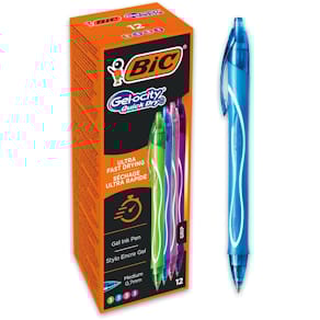 Gelroller Bic Gel-ocity, sneldrogend, medium, kliksysteem, assort