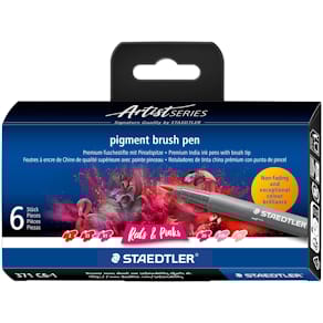 pigment brush penna Röd&Rosa 6 st