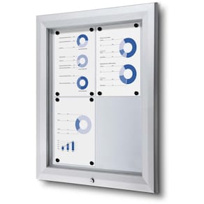 Opslagstavle TWINCO grå, alu-ramme 76x60 cm, 1 stk