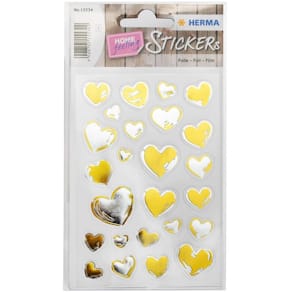 Sticker HERMA Creative, Herzen, gold/silber