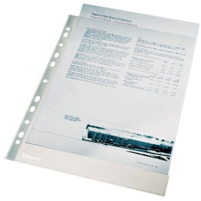 Plastficka ESSELTE A4 Heavy Duty Glasklar 0.11mm, 100st