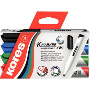 Whiteboard-/Flipchartmarker Kores, 4er-Set