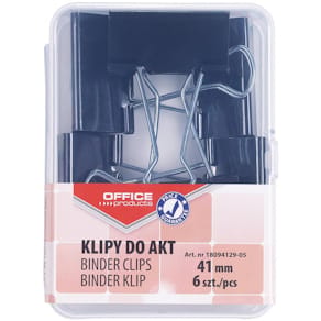 Foldbackclips, zwart, 41 mm, plastic doos van 6