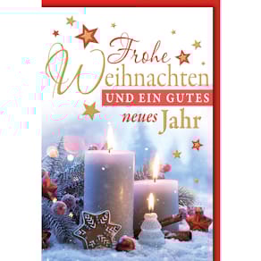 Grußkarte Noname, Doppeltext, bunt, 11,5 x 17 cm, Weihnachtsmotiv