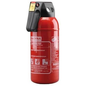 Feuerlöscher Gloria P2, mit KfZ-Halter, 2 kg Pulver, rot/weiß