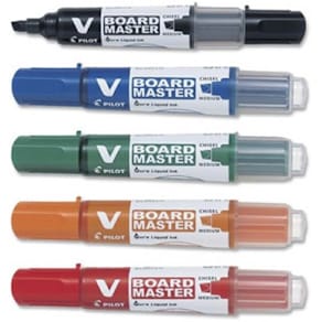Whiteboardmarker Pilot V-Board Master skrå 4-6 mm assort., 10 sæt