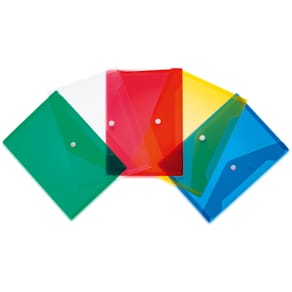 Brieftasche HERMA PP, A5, transparent, sortiert, 5 Stück