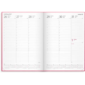 Burde Kalender Weekly A5 2027 konstl inb rosa