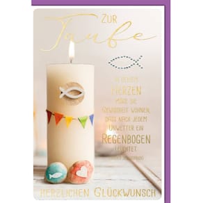 Taufkarte Braun+ Company Taufkerze