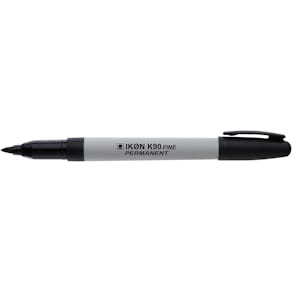 Marker Ikon permanent, fijne harde punt, zwart