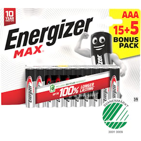 Energizer MAX AAA/E92 (15+5 pack)