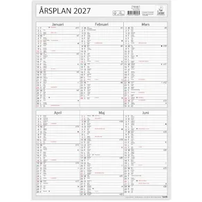 Väggkalender Årsplan 2027