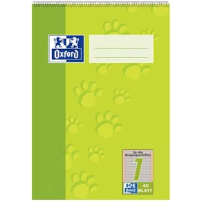 Spiralblock Oxford, A5, 40 Blatt, Lineatur 1, sortierter Einband