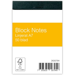 Blocknotes A7 50blad linjerat