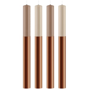 Stabkerze Dip Dye Elegant, 4 St., caramel/k.