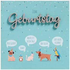 Geburtstagskarte PERLEBERG Lettering, bunt