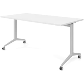 Klapptisch Hammerbacher KFZ12, 160 x 80 cm, weiß/silber
