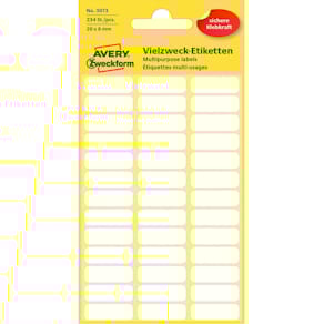 Etiketten Avery Zweckform, 20 x 8 mm, 234 St., weiß