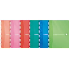 Spiraalschrift A4 Optik Papier, 180 bladzijden, kunststof kaft, geassorteerde kleuren