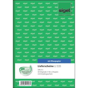 Lieferscheinbuch Sigel A5, 3 x 50 Blatt