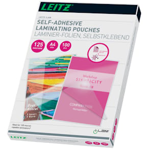 Lamineringslommer Leitz selvklæbende A4 125µm, 100 stk