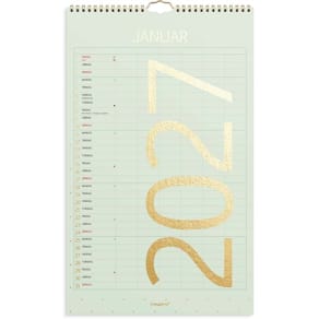 Vægkalender Mayland Familie 2027, 220x430 mm, sort, FSC