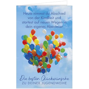 Glückwunschkarte Noname Jugendweihe, bunt, mit Umschlag