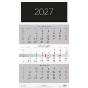 Burde Väggkalender Triplaner Elegant 2027