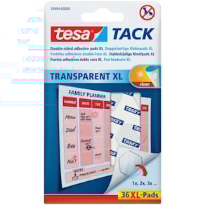 Klebestrips tesa Tack, transparent, XL, 36 Stück