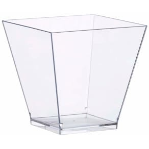 Dessertbæger 220 ml PS, firkantet, transparent, 400 stk