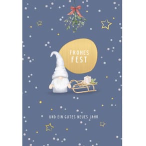 Weihnachtskarte Eulzer Doppeltext, geprägt, bunt, mit Umschlag