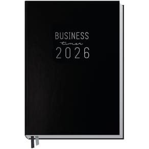 Buchkalender HÄFFT Top-Business A5, 2026, schwarz, Kunstleder