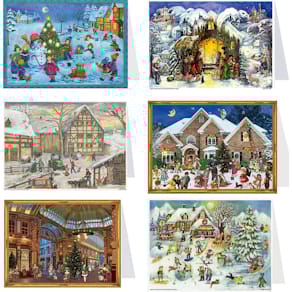 Adventskalenderkarte, Querformat, sortiert