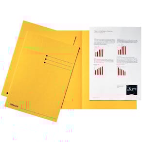 Dossiermap Esselte, geel, karton 180 g/m², pak van 100 stuks