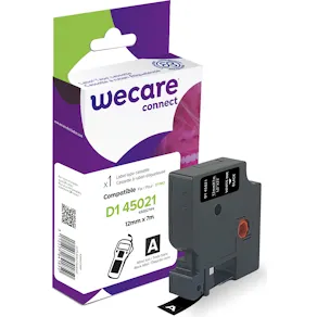 Tape WECARE 12mm vit på svart