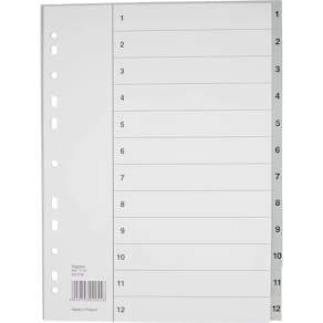 Register Bantex A4 grå, 1 sæt