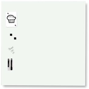 Glastavle Naga hvid 100x100 cm, magnetisk, krt. á 4