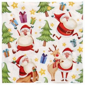 Servett Happy Santa 3-lags 33x33cm 20/fp