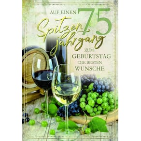 Geburtstagskarte Noname Zahl 75, Spitzenjahrgang, mit Umschlag