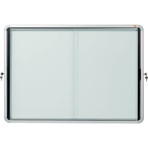 Schaukasten Nobo Premium Plus, mit Schiebetüren, 8x A4, weiß