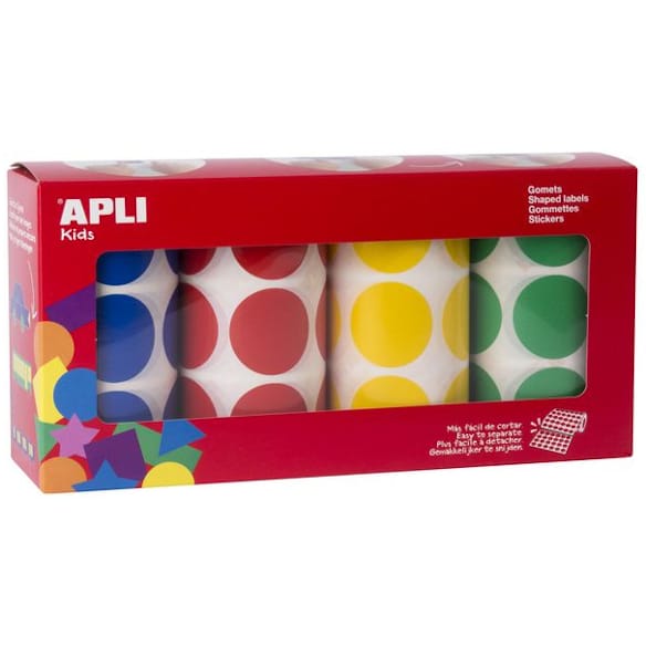 Stickers APLI blå/rød/gul/gr. (4)