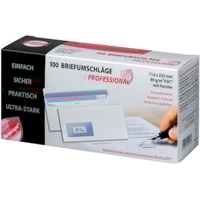 Briefumschlag Professional Revelope, DIN Lang, 225x112mm, weiß, 1