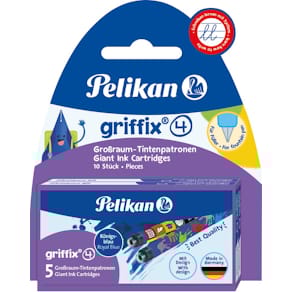 Inktpatronen Pelikan Griffix, koningsblauw, dubbel formaat, 2x5