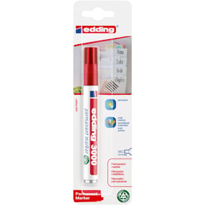 Permanentmarker edding 3000/1, rot