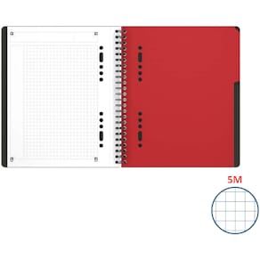 Collegeblock Oxford Activebook A5, kariert, 80 Blatt, grau
